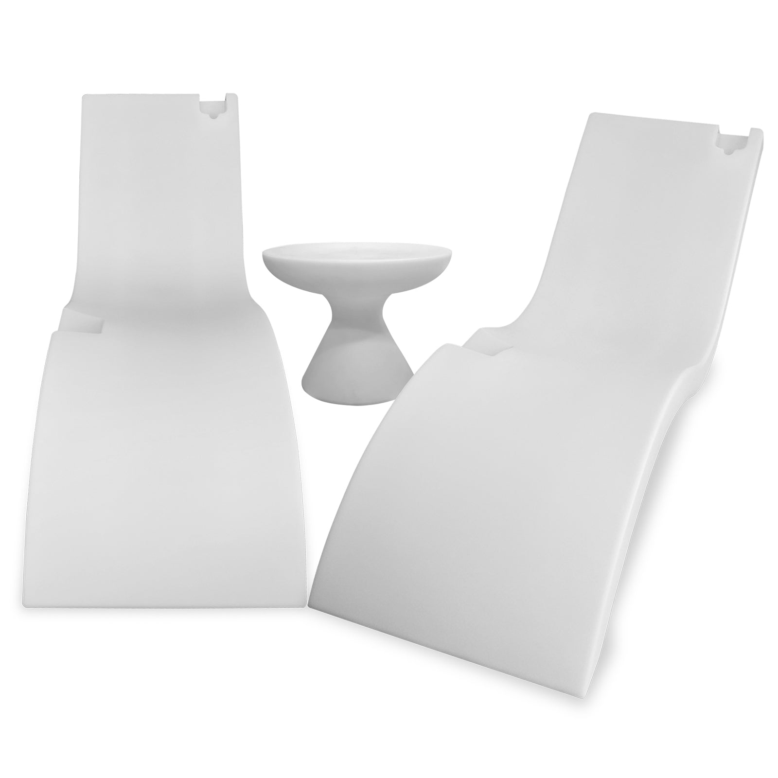 Wave Lounger Pair + Hourglass Table Combo image 2