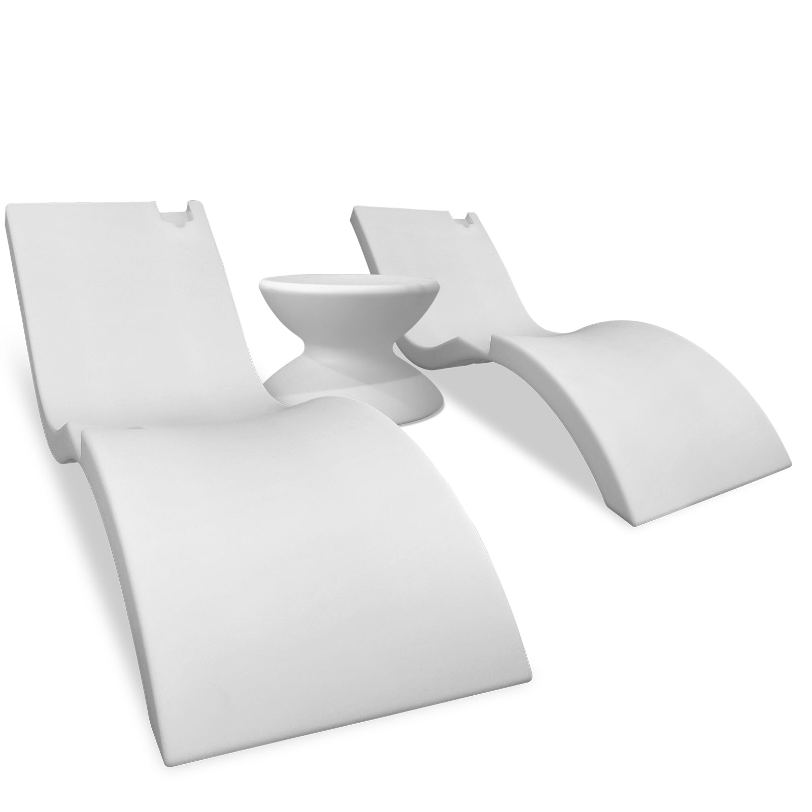Wave Lounger Pair + Grande Hourglass Table Combo image 2