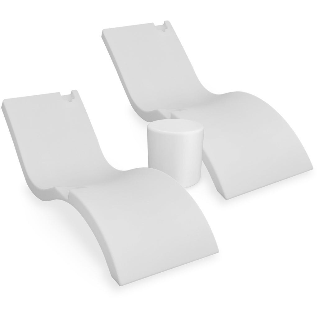 Wave Lounger Pair + Cylinder Table Combo image 1