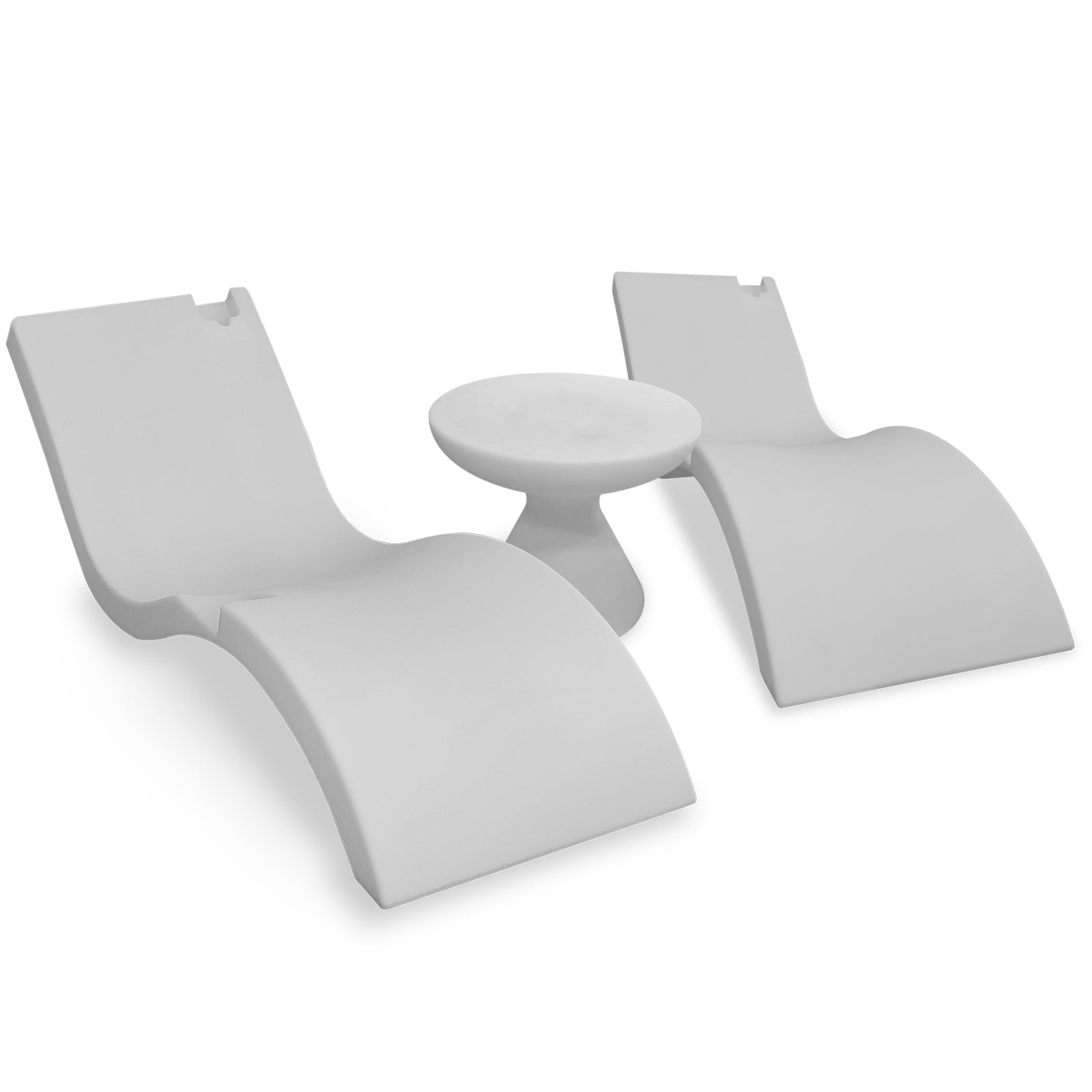 Wave Lounger Pair + Hourglass Table Combo image 1